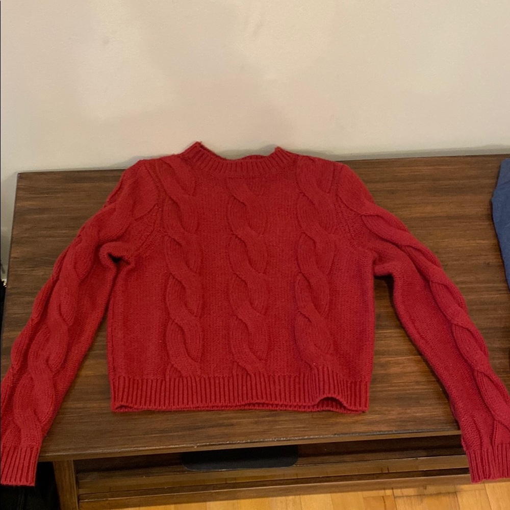 Women's Boden Red Cable Knit Sweater